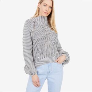 Free People Gray Cable Knit Sweater
